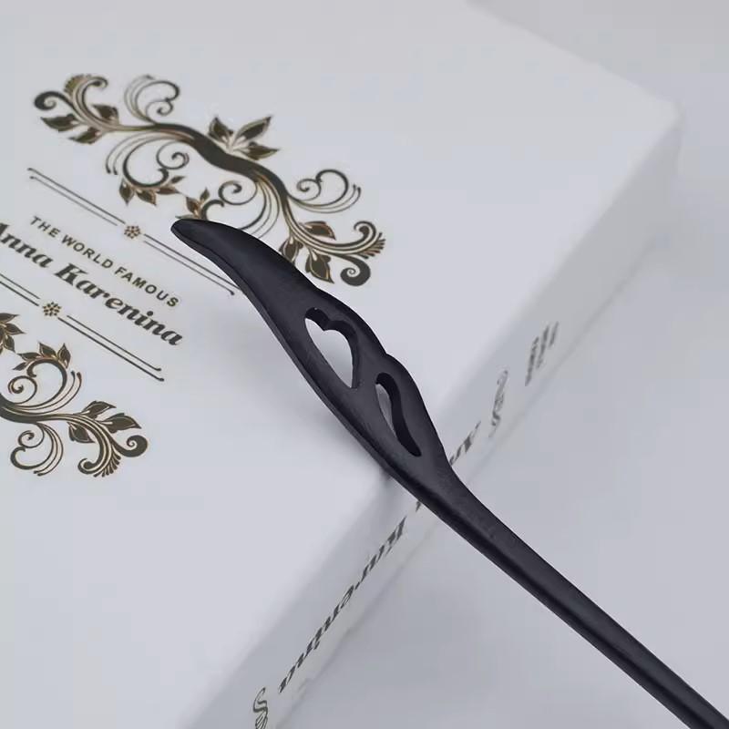 Retro Wooden Carved Hair Sticks Women Hairpin Barrette Chopsticks Accessories - D