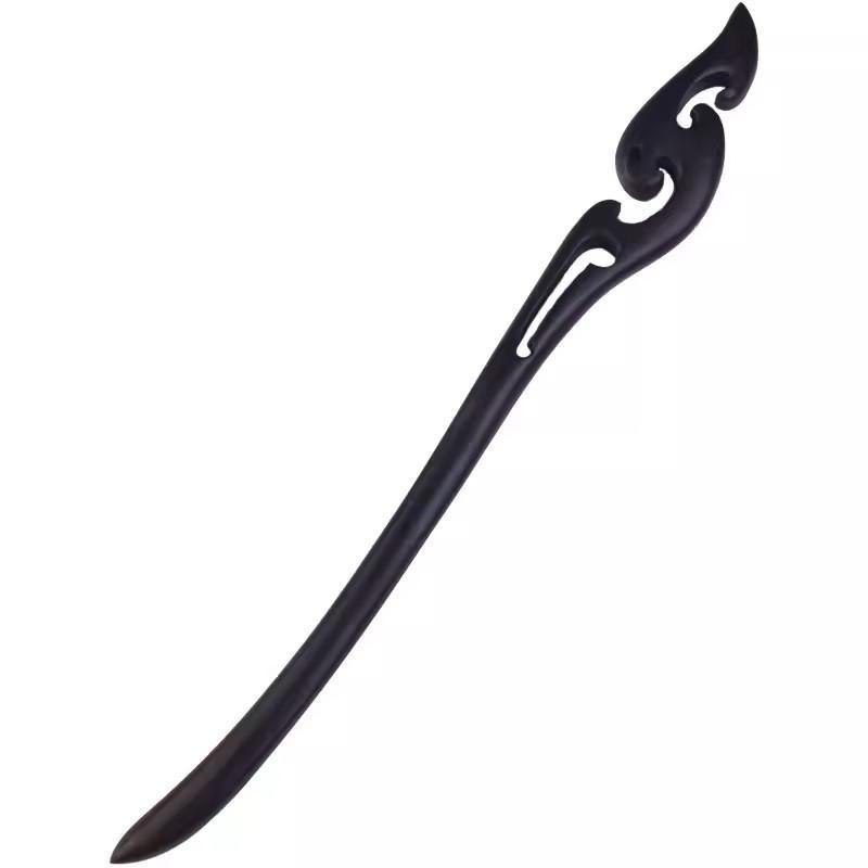Retro Wooden Carved Hair Sticks Women Hairpin Barrette Chopsticks Accessories - D
