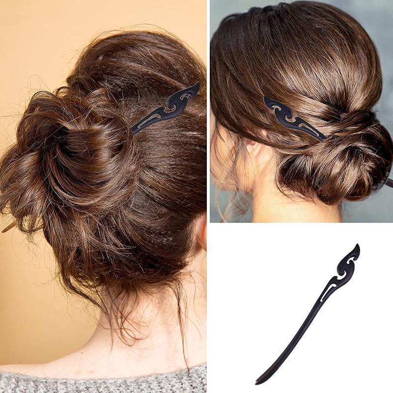 Retro Wooden Carved Hair Sticks Women Hairpin Barrette Chopsticks Accessories - H