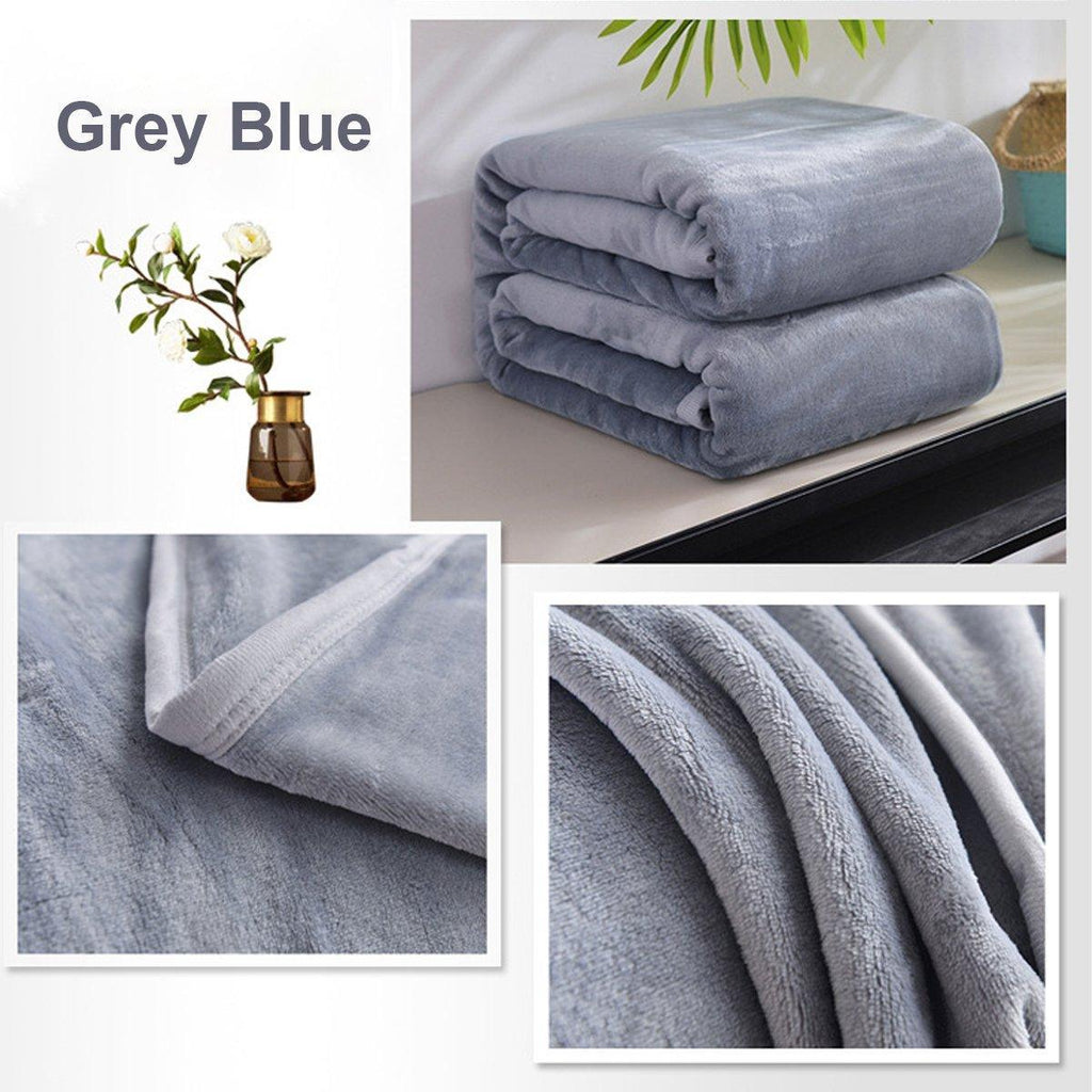 Soft Winter Flannel Blanket for Office Home Lunch Break Warm Cozy Throw Blanket - Wine Red