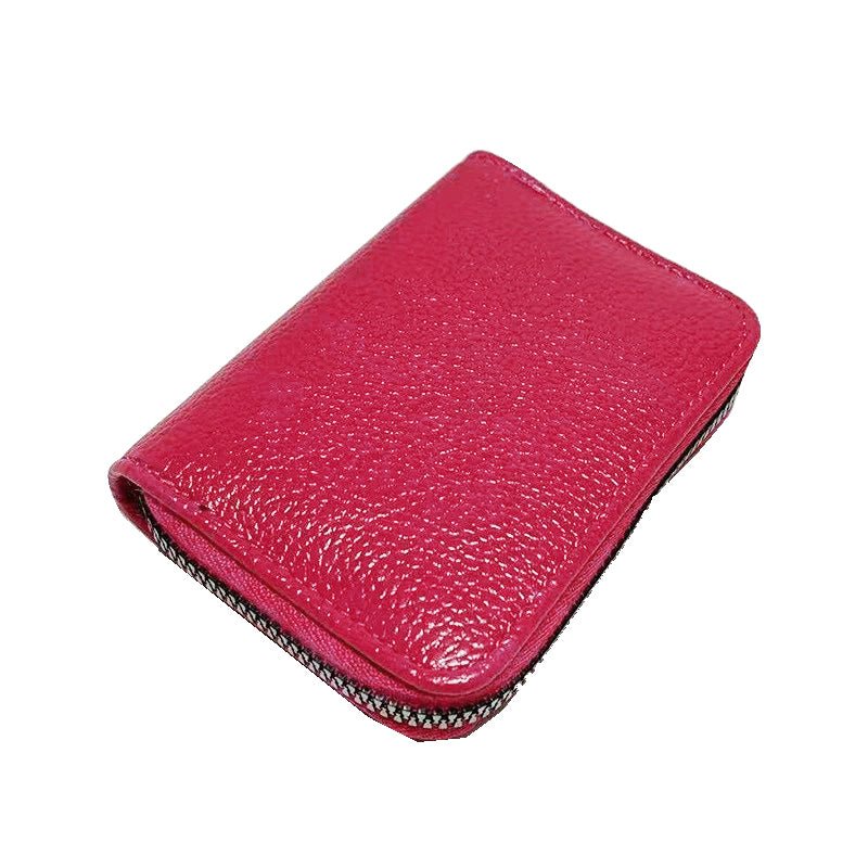 Compact Zipper Organ Card Cover Holder Wallet ID Bag Short Coin Purse Pockets - Black