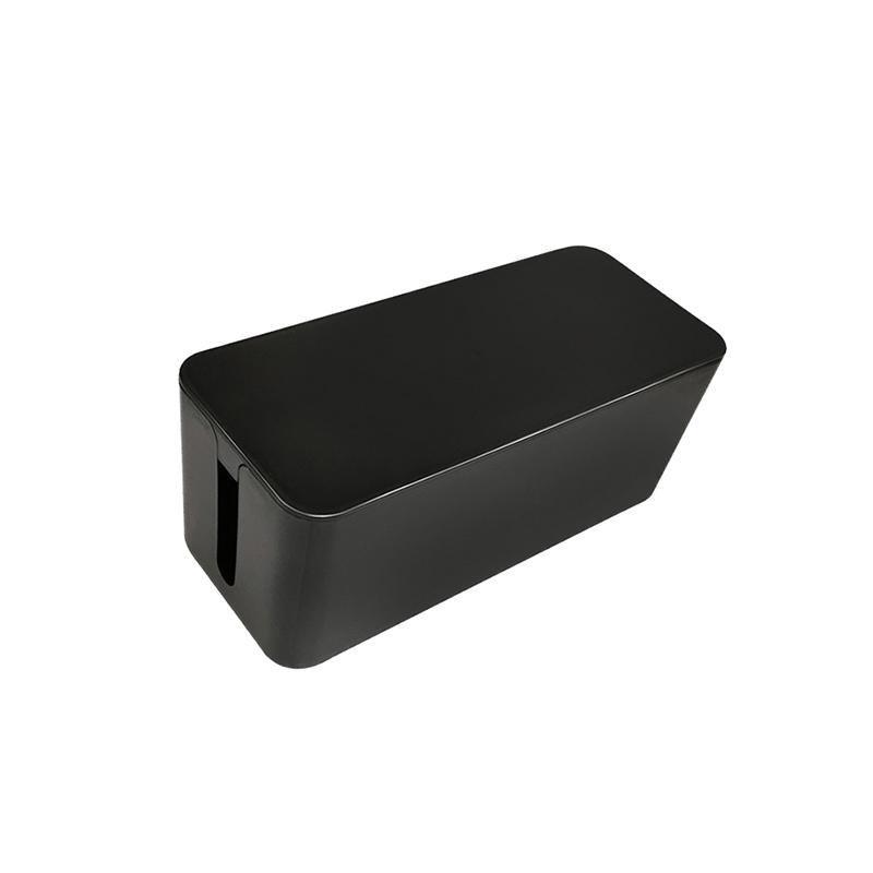 Large Cable Wire Storage Box Case Cord Management Socket Tidy Organizer with Lid - Black M