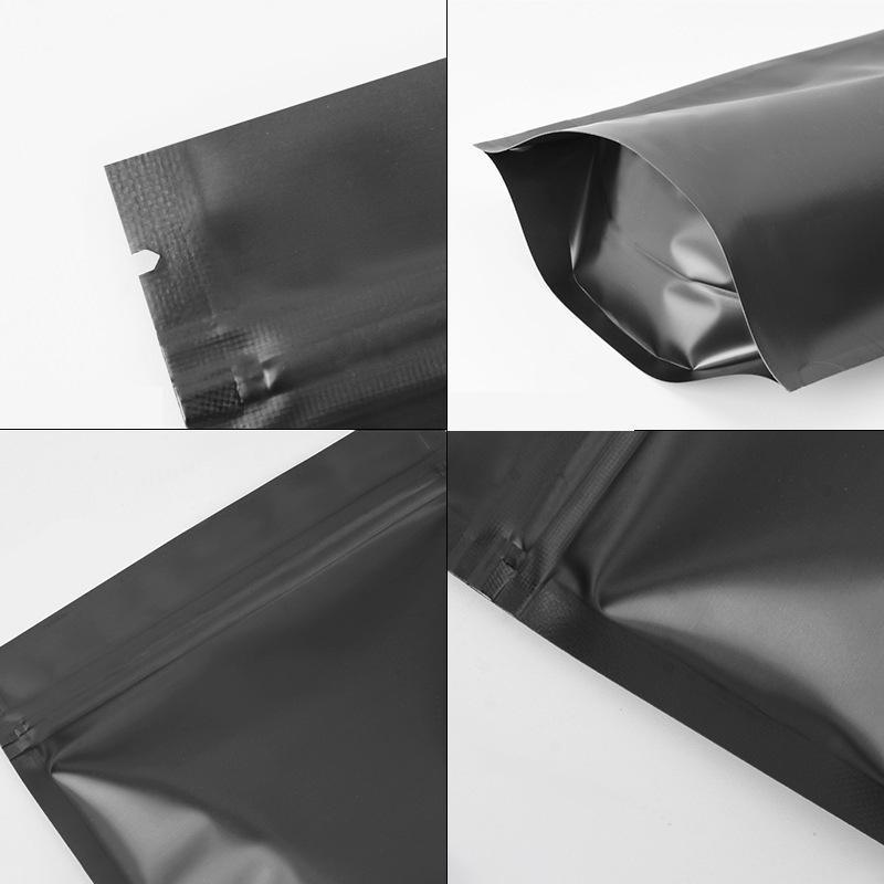 100PCS Black Aluminum Bag Mylar Foil Pouch Heat Sealer Food Storage Package Bags - 10x15cm