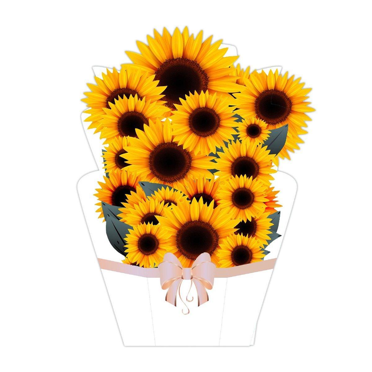 New Style 3D Pop Up Cards Paper Flower Bouquet Greeting Card for All Occasions - Blue Lily