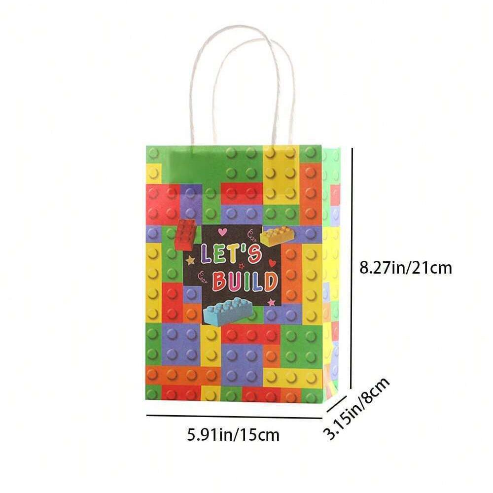 30PCS Fashion Ball Kraft Paper Gift Bag Festivals gift tote bag Party Favor Bag - Blue-Tennis-Ball-30pcs