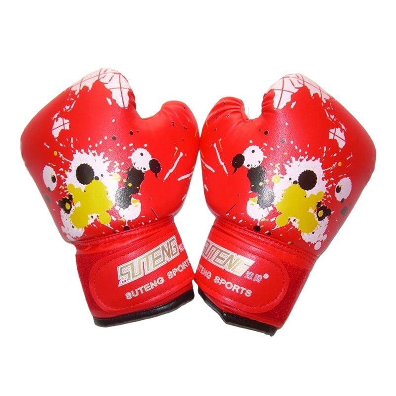 Boxing Sparring Training Gloves MMA Kickboxing Punching Gloves for Practice Sessions - Blue [Map Pattern]