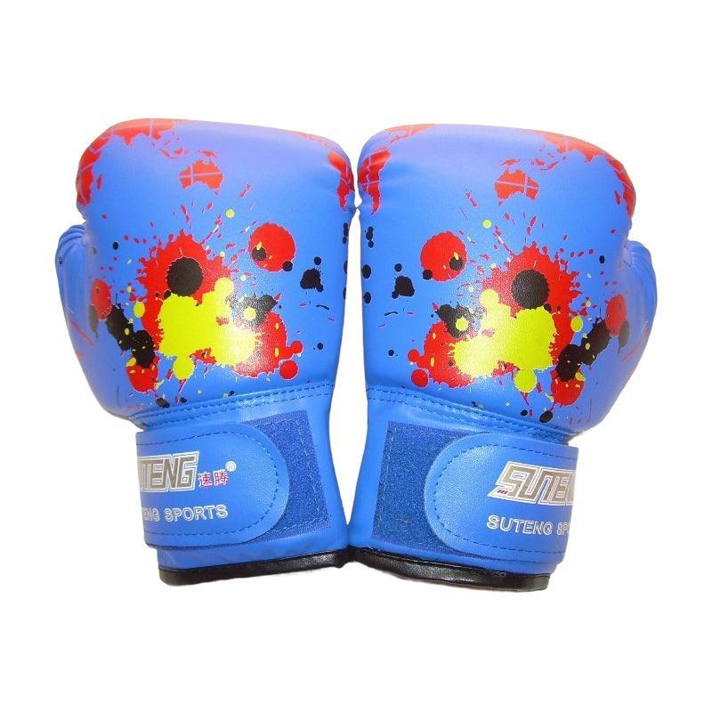 Boxing Sparring Training Gloves MMA Kickboxing Punching Gloves for Practice Sessions - Red [Map Pattern]