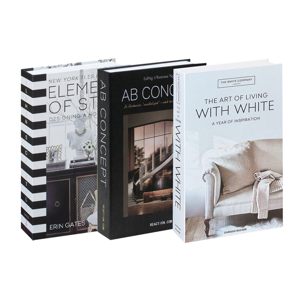 3 PCS Modern Decorative Books Set Foldable Fake Books for Display City Theme - B