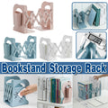Retractable Book Stand Desk Organizer Adjustable Storage Rack with Pen Holder - White