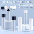 50/100/150ml Plastic Toner Lotion Bottles Refillable Travel Cosmetic Containers - Black Lid + White Bottle - 150ml