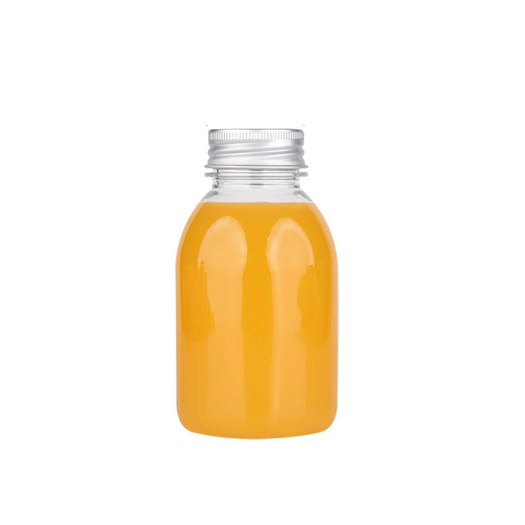 20pcs 250ml Reusable Plastic Juice Bottles 38mm Caliber Clear Beverage Container - Bottle-20pcs-Glossy -Black