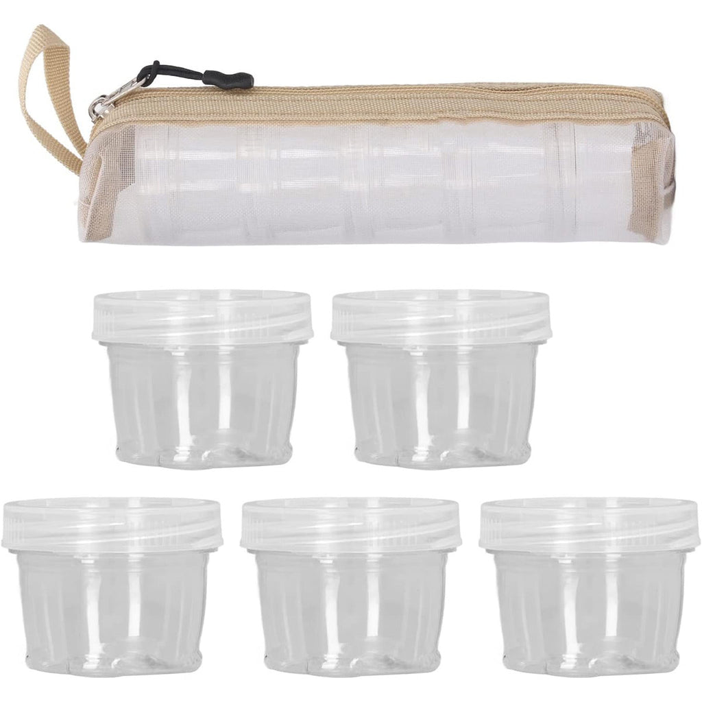5PCS Outdoor Camping Spice Container Set Travel BBQ Seasoning Storage Box Use - Black