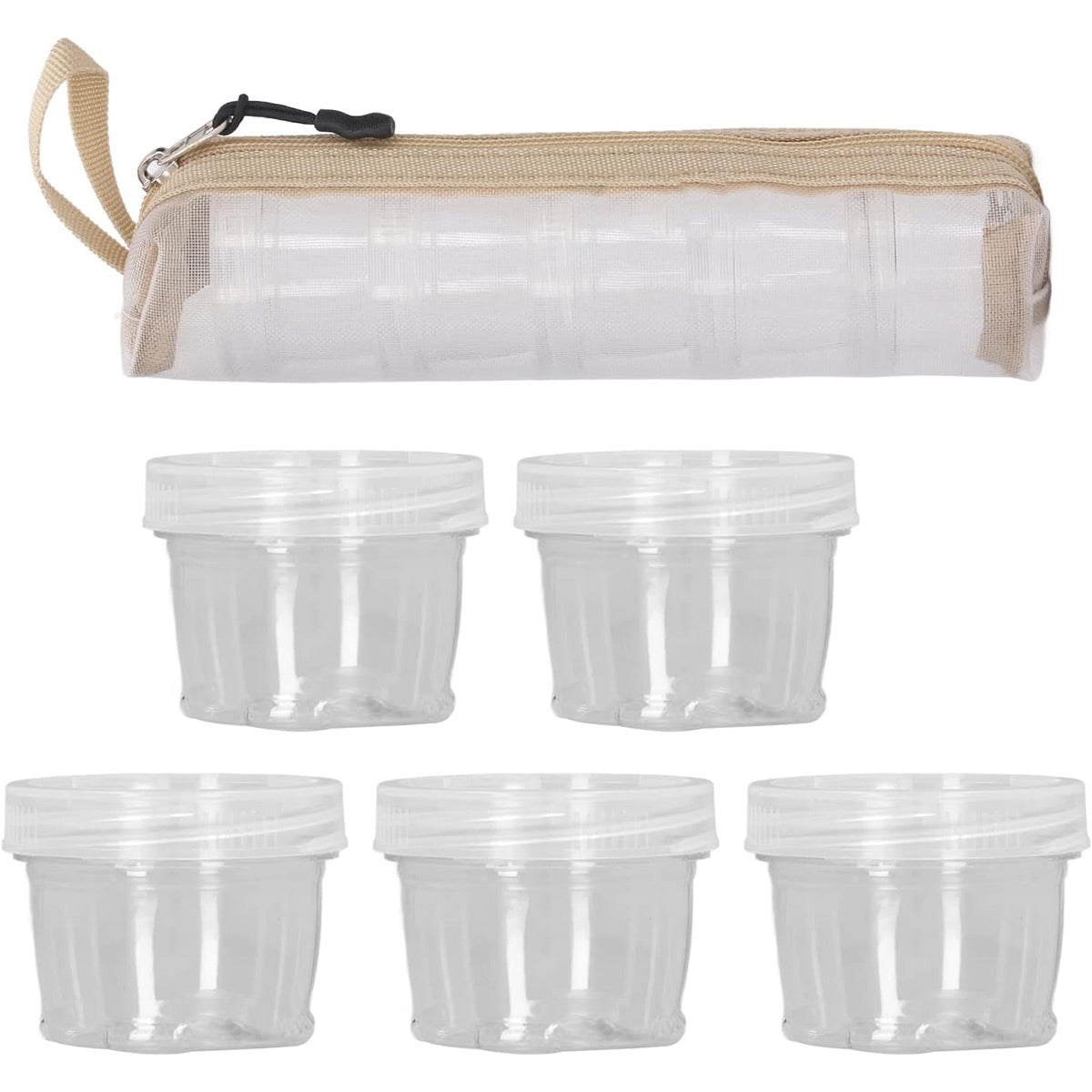 5PCS Outdoor Camping Spice Container Set Travel BBQ Seasoning Storage Box Use - Black