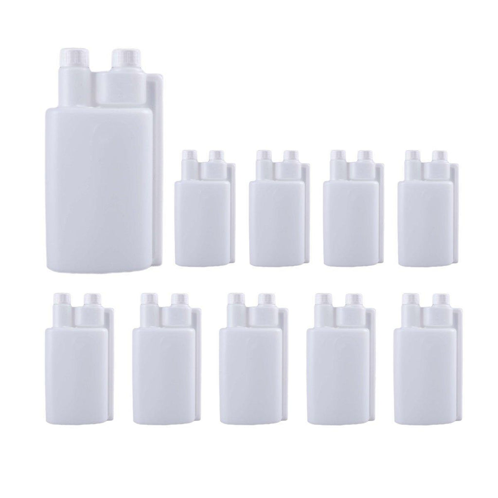 250-1000ml Plastic Twin Chamber Bottle with Tamper Evident Cap for Chemical Liquids - 8Pcs 250ml