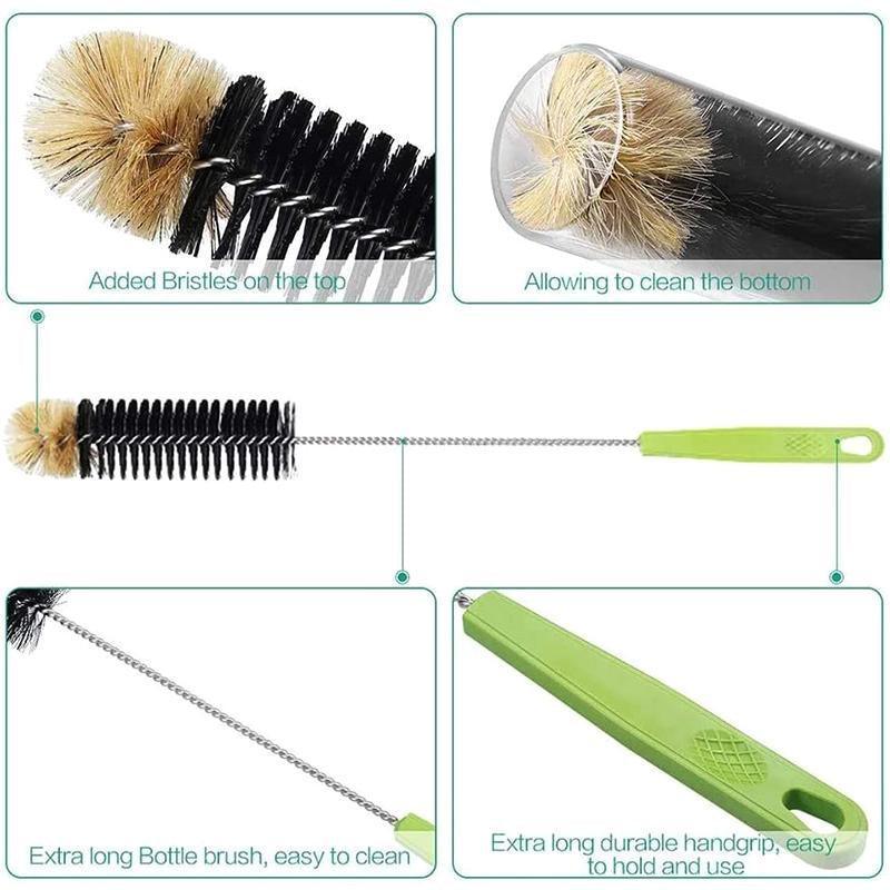 Long Bottle Cleaning Brush 40cm Nylon Wine Water Thermos Jar Scrubber