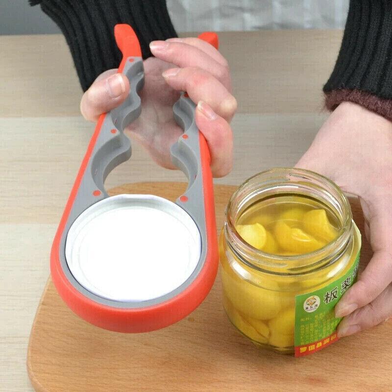 Silicone Jar Can Opener Multi-Purpose Lids Cap Arthritis Bottle Opener Easy Grip - Orange