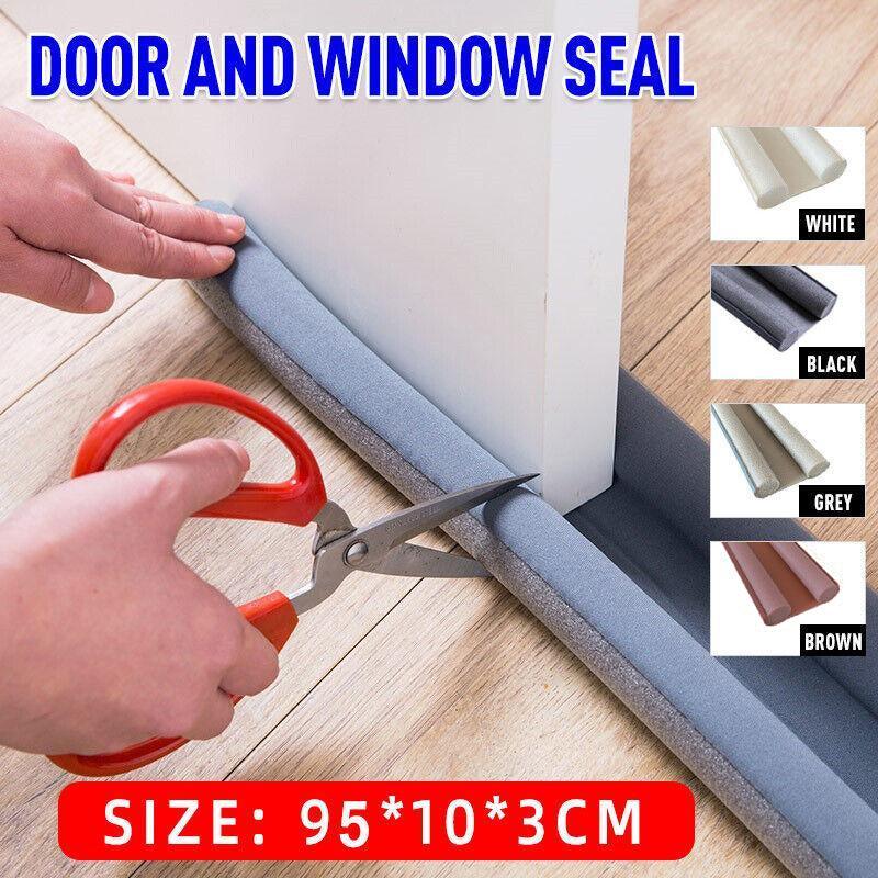Door Bottom Seal Draft Stopper Guard Threshold Sealing Strip Wind Dust Protector - Brown