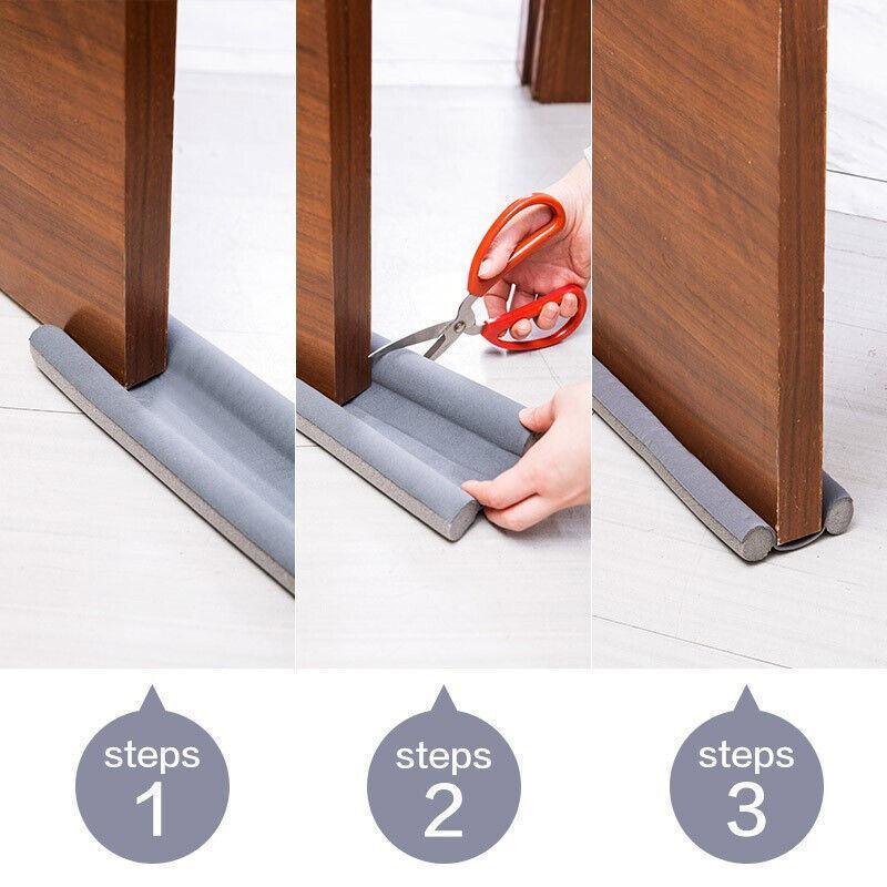 Door Bottom Seal Draft Stopper Guard Threshold Sealing Strip Wind Dust Protector - Brown