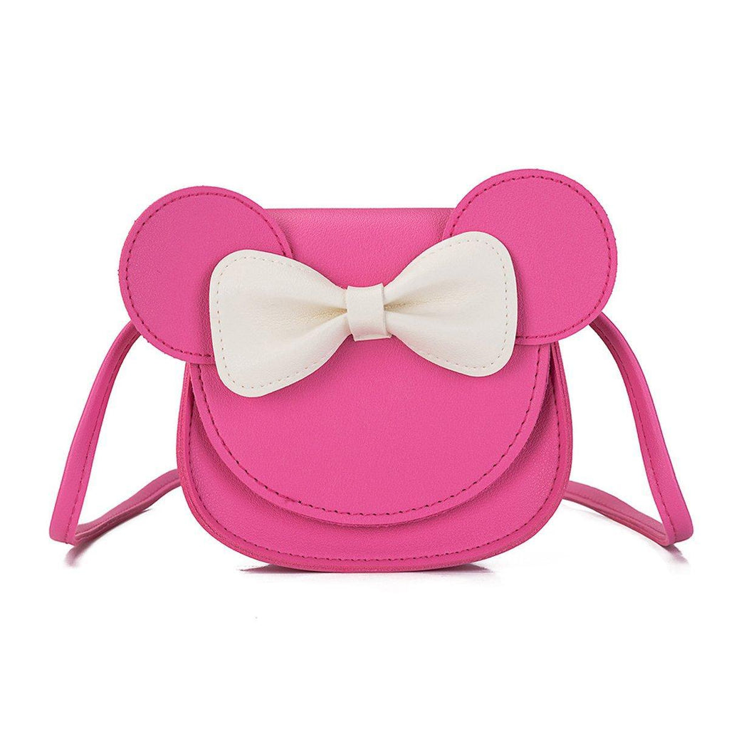 Cute Bowknot Crossbody Bag Fashionable Girls Shoulder Bag Slanting Mini Handbag - Flesh Pink