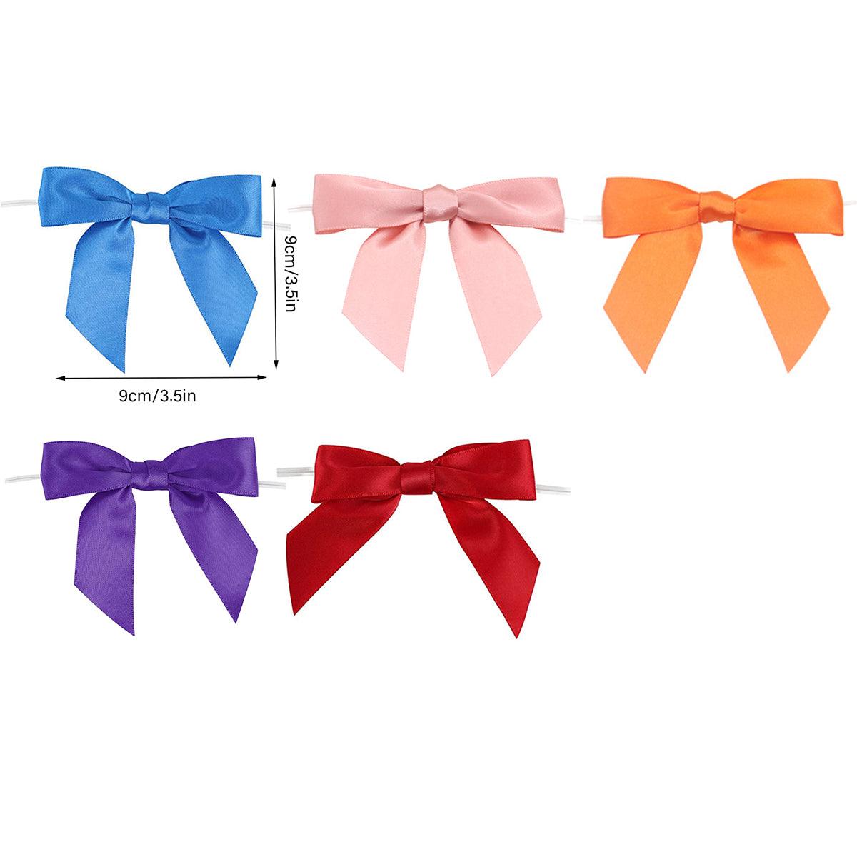 50pcs Bow Gift Packaging Sealing Tie Drawstring Baking Wrap Bag Decorative Ties - Pink