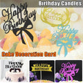 Happy Birthday Cake Topper Colour Printed Acrylic Party Decorations - Black-Bowknot