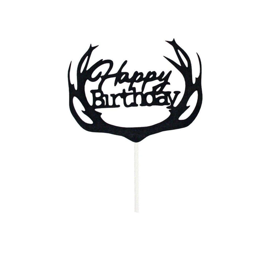 Happy Birthday Cake Topper Colour Printed Acrylic Party Decorations - Blue-Bowknot