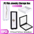 10pcs Transparent PE Film Display Box Jewelry Packaging Storage Box Container - 7-18-2-Black