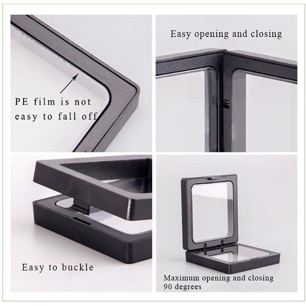 10pcs Transparent PE Film Display Box Jewelry Packaging Storage Box Container - 7-9-2-Black