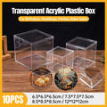 10pcs Clear Acrylic Plastic Boxes Square Storage Containers for Food  Small Item - 10pcs-75-75-75
