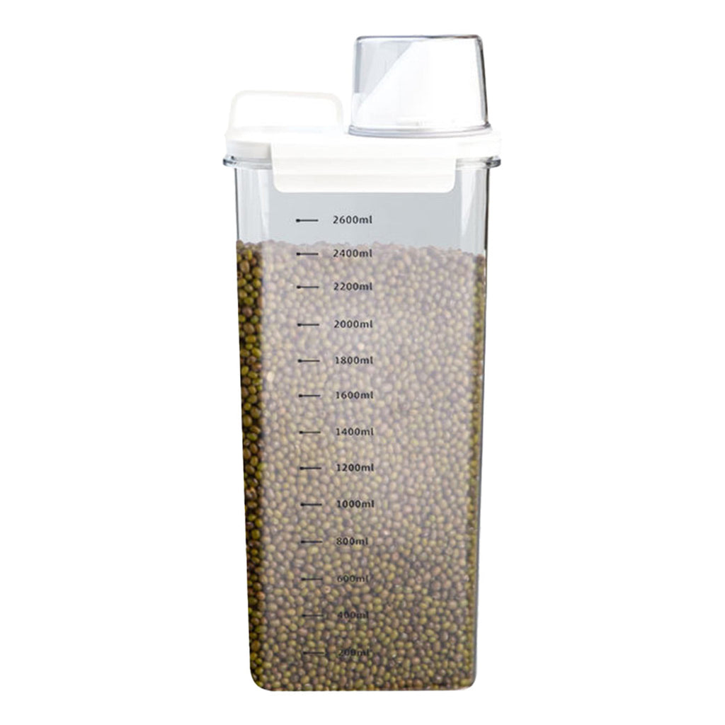Sealed Household Grain Storage Box Transparent Rice Bucket Kitchen Storage - 1100ml