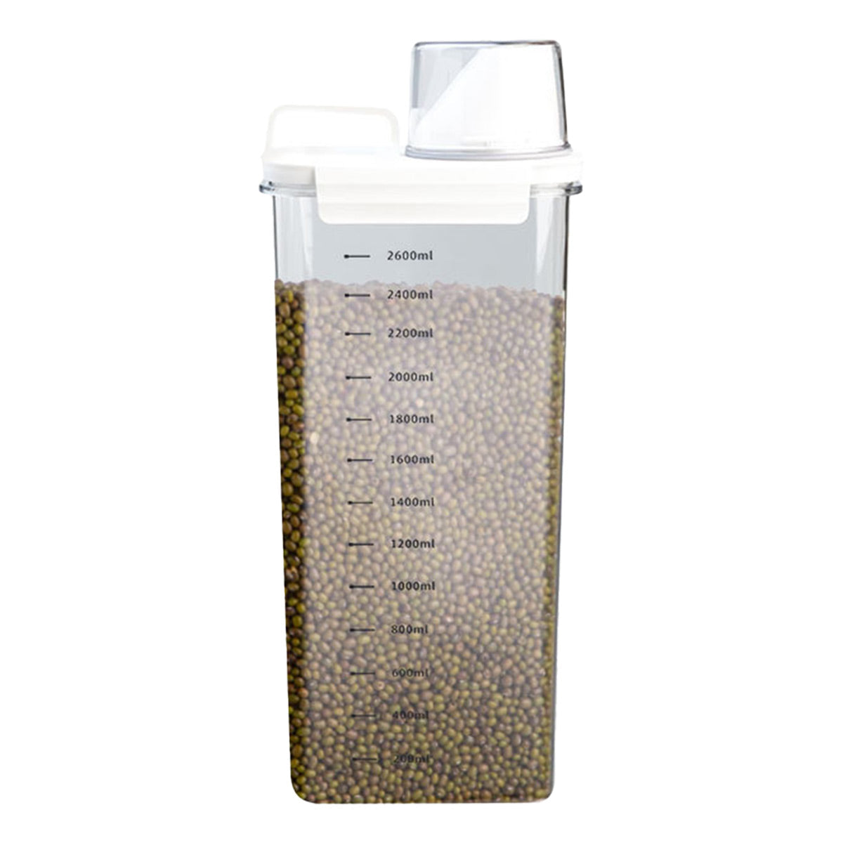 Sealed Household Grain Storage Box Transparent Rice Bucket Kitchen Storage - 1100ml