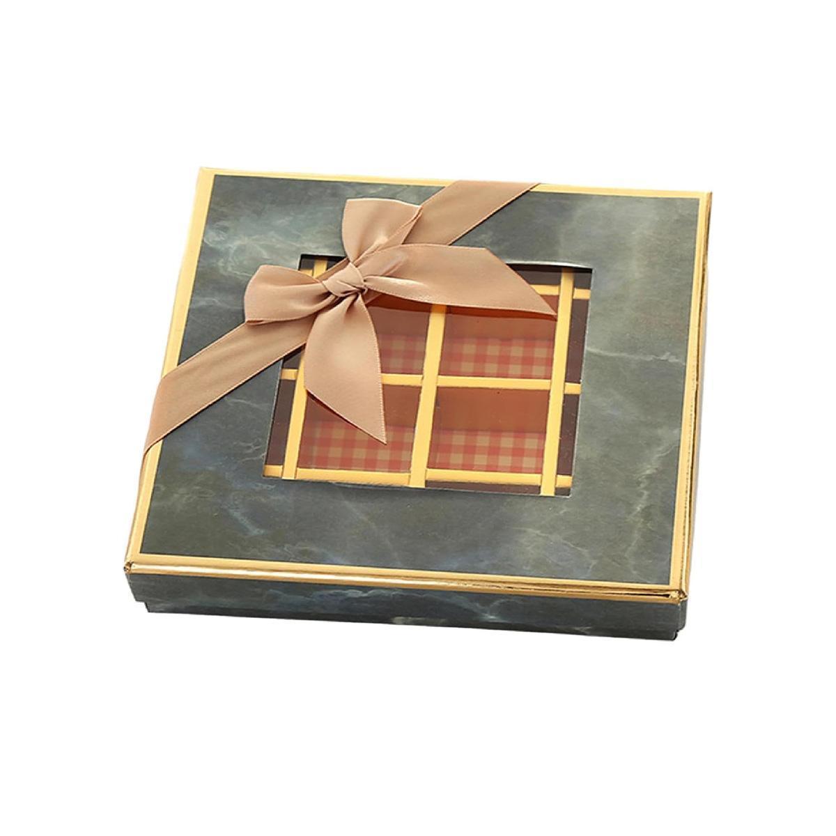 25X Valentines Day 9/12Grids Chocolate Box Gourmet Desserts Gift Display Window - Gray 9Grids-12-12-4-25pcs
