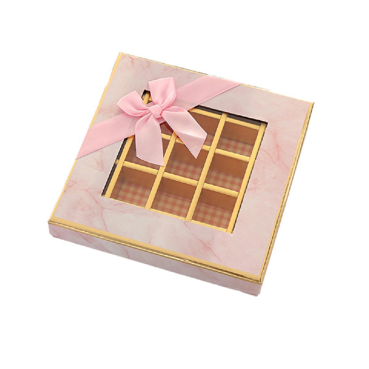 25X Valentines Day 9/12Grids Chocolate Box Gourmet Desserts Gift Display Window - Gray 9Grids-12-12-4-25pcs