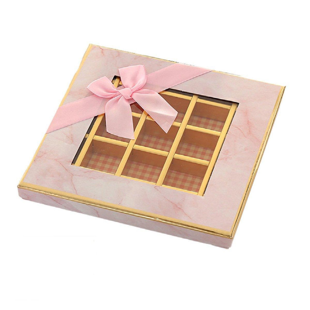 25X Valentines Day 9/12Grids Chocolate Box Gourmet Desserts Gift Display Window - Gray 9Grids-12-12-4-25pcs