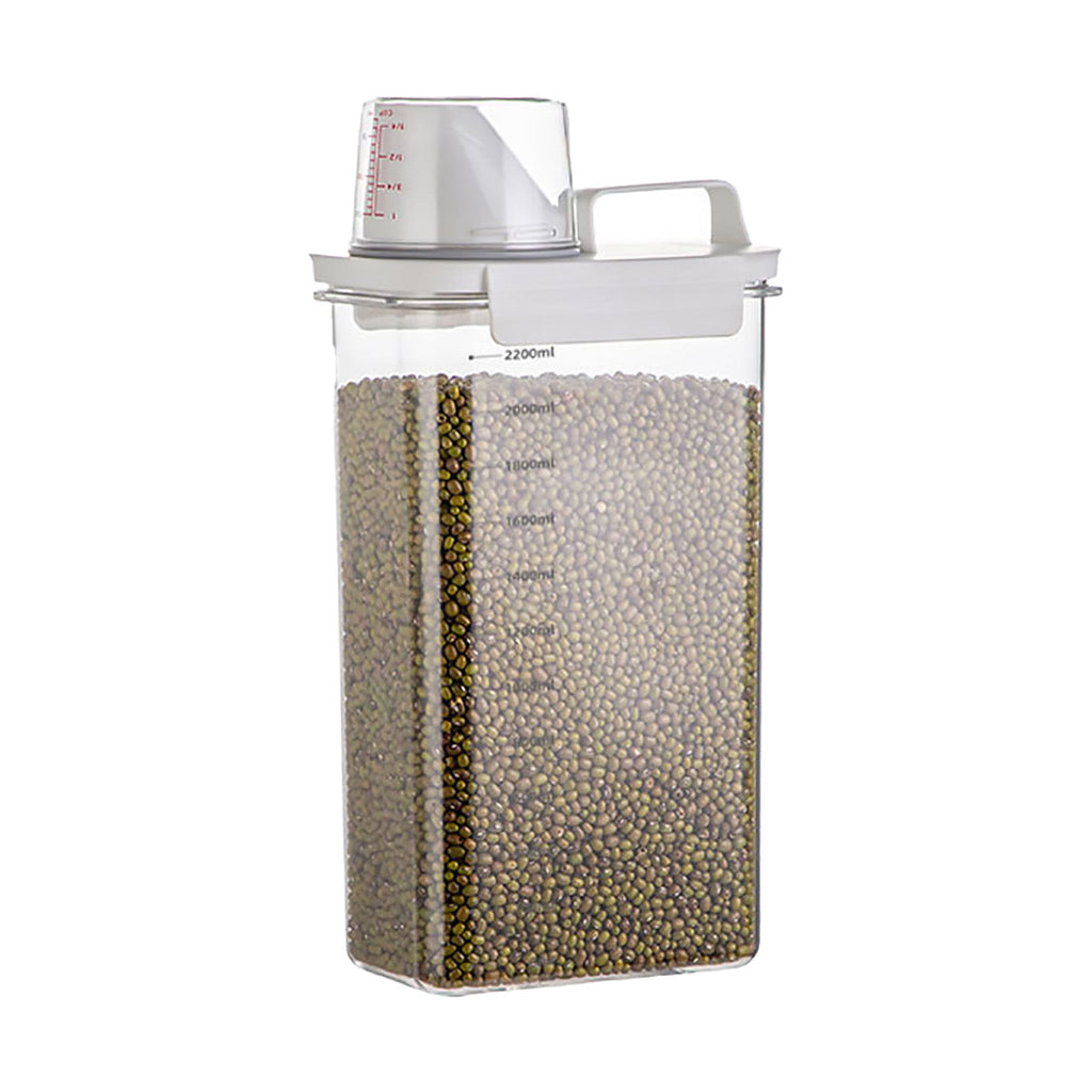 Sealed Household Grain Storage Box Transparent Rice Bucket Kitchen Storage - 2900ml