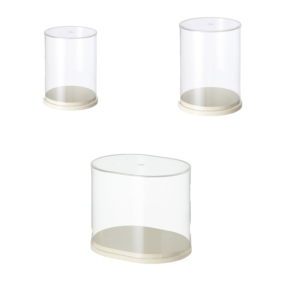 2pcs Clear Acrylic Display Case Transparent Box for Collectibles Dolls Figures - M