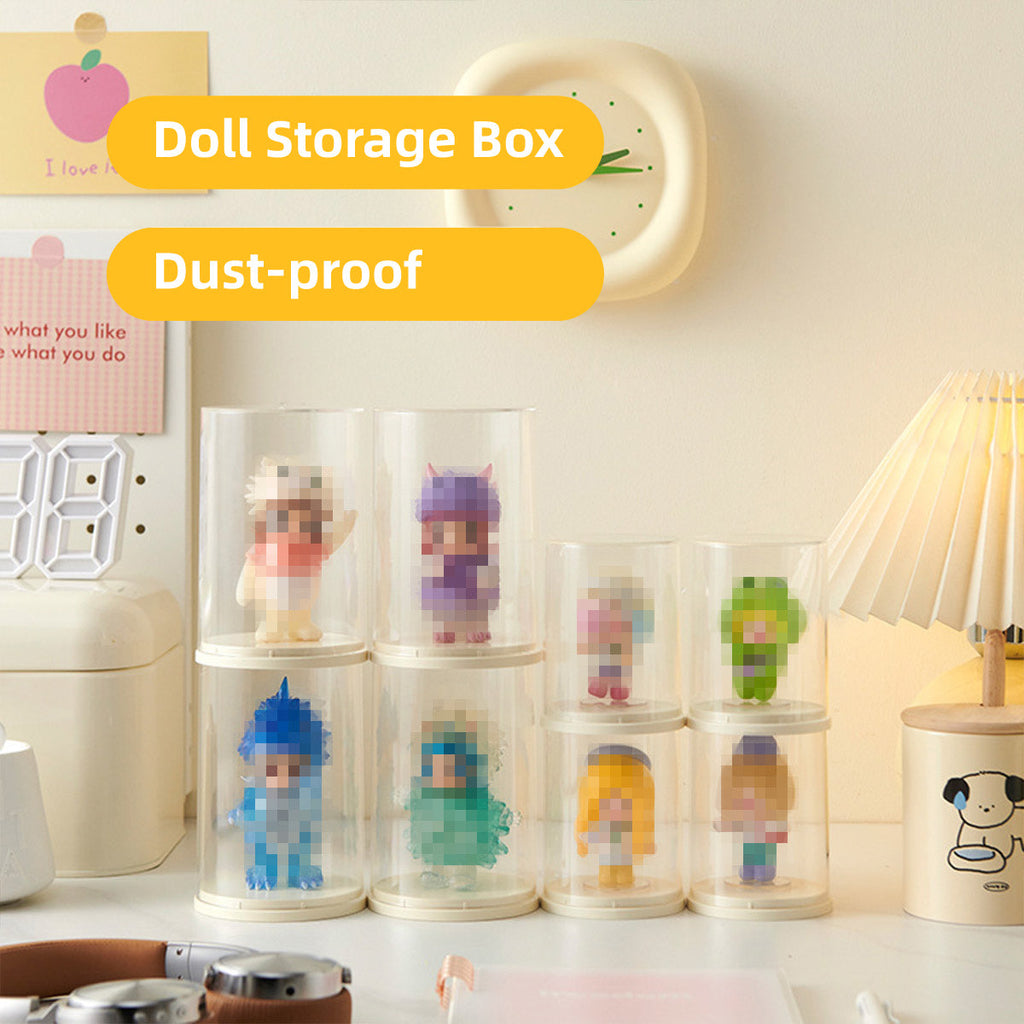 2pcs Clear Acrylic Display Case Transparent Box for Collectibles Dolls Figures - M