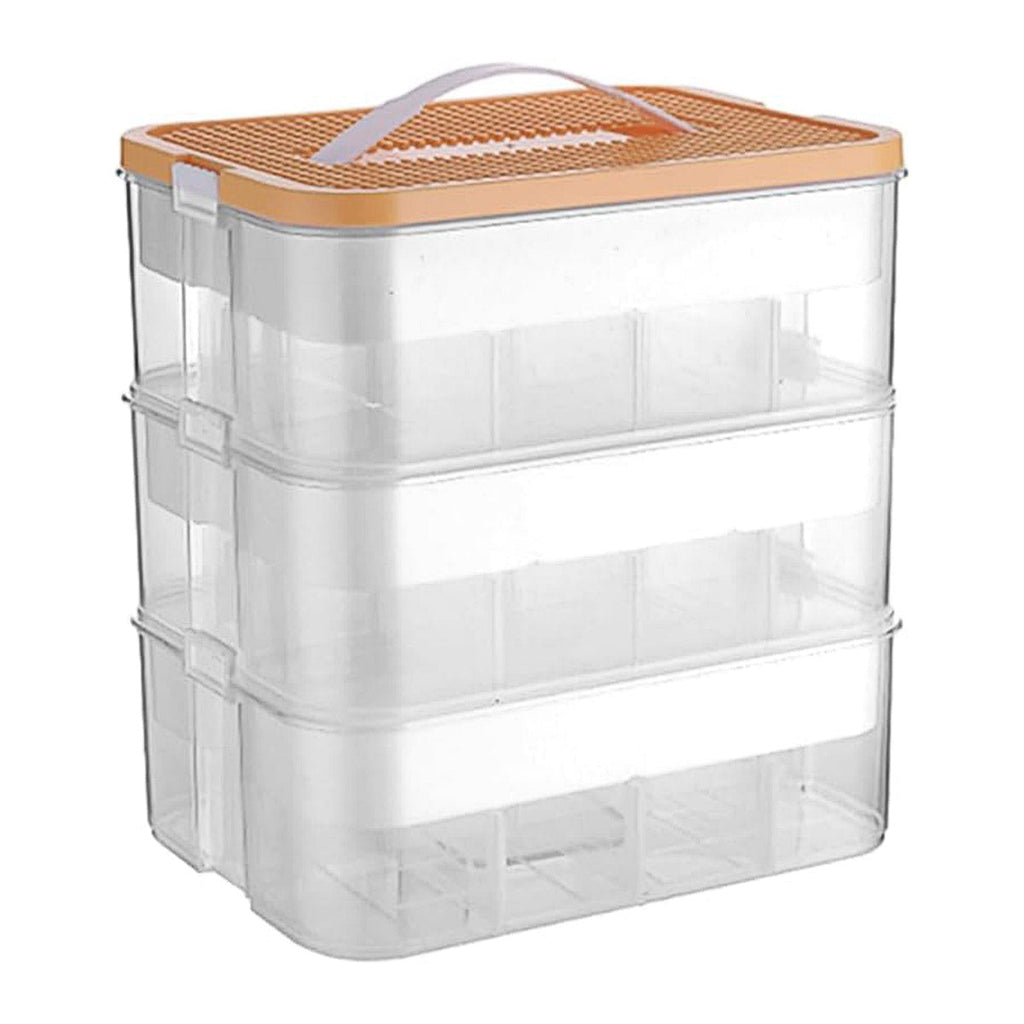3Layer Storage Box Large Capacity Toy Organizer Building Block Storage Container - Green