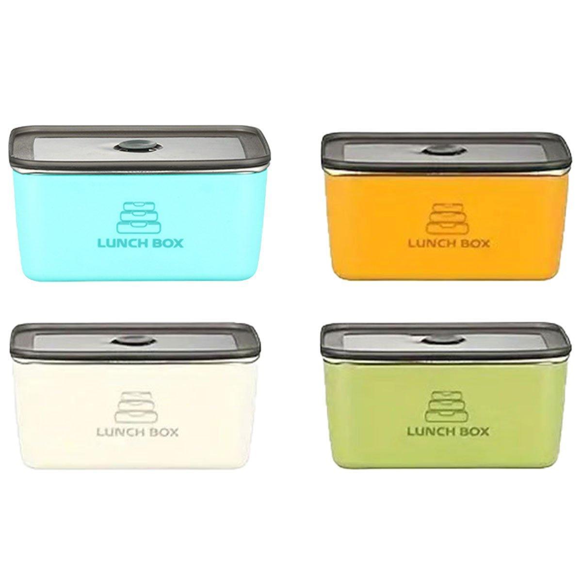 4pcs Sealed Crisper Food Storage Container Set Bento Box Refrigerator Organizer