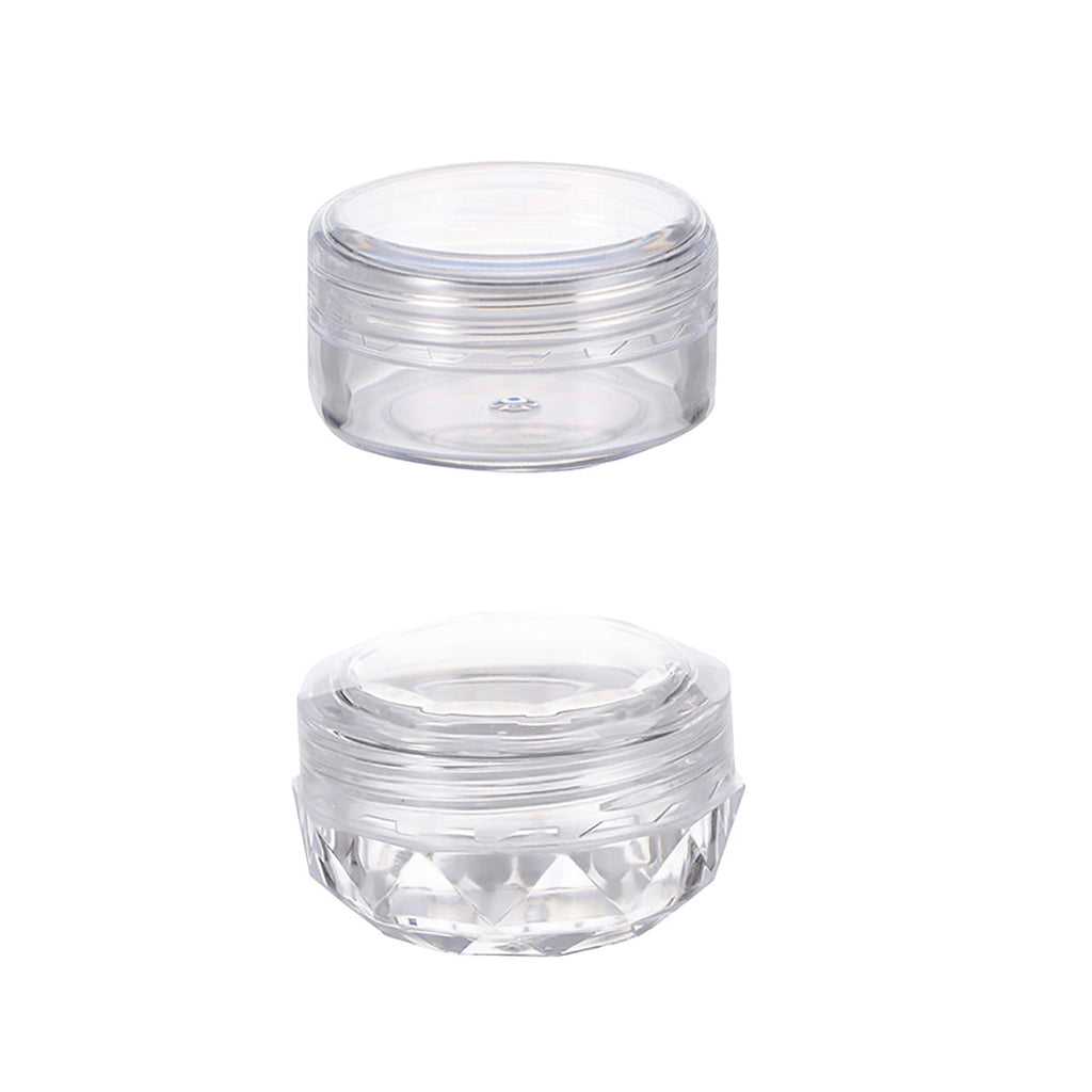 Cosmetic Cream Jar Bottle 50PCS 5g Transparent Round Refillable Sample Container - Clear Diamond Jar