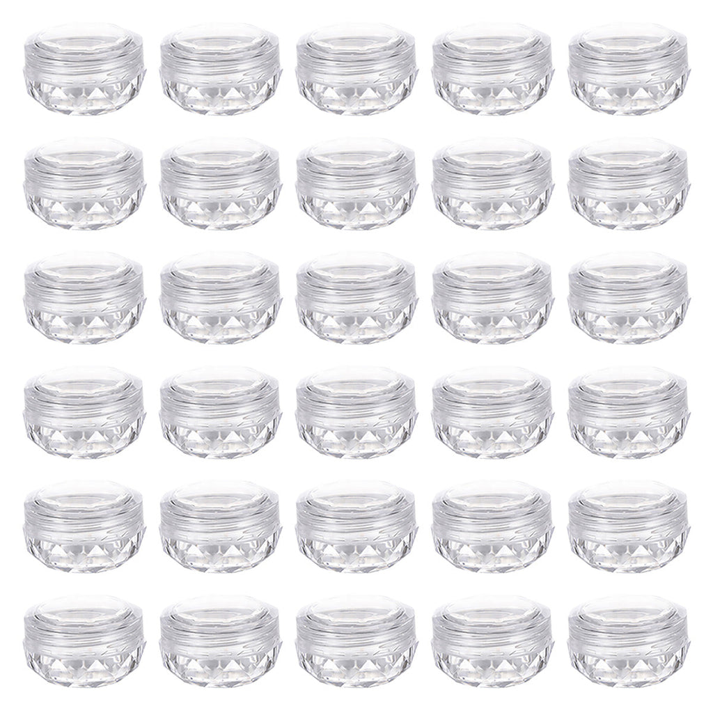Cosmetic Cream Jar Bottle 50PCS 5g Transparent Round Refillable Sample Container - Clear Diamond Jar