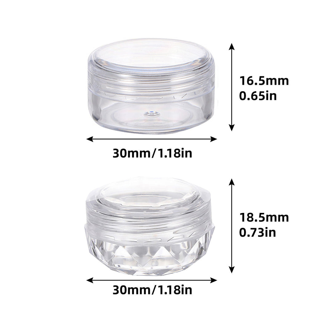 Cosmetic Cream Jar Bottle 50PCS 5g Transparent Round Refillable Sample Container - White Flat Lid Jar