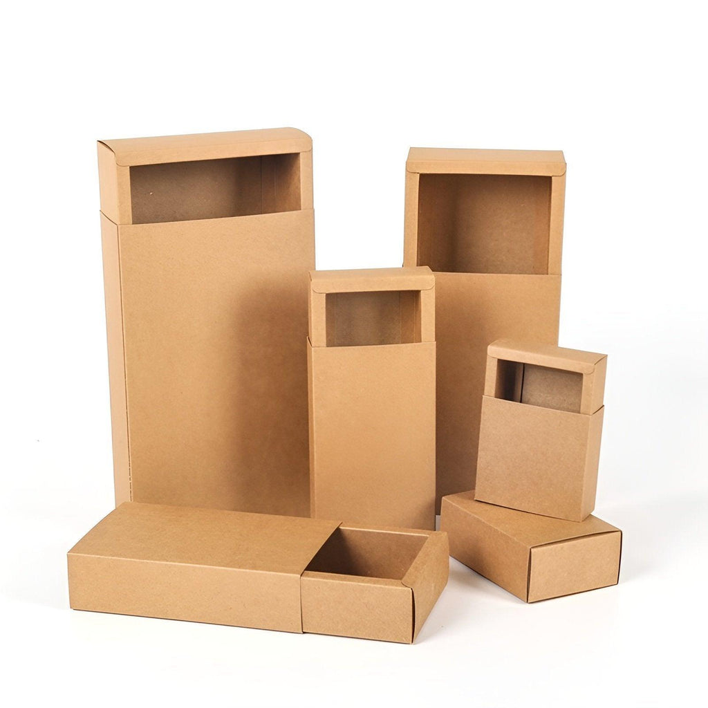 Kraft Paper Drawer Box Packaging Gift Storage Organiser Small Kraft Boxes - 20.5x15.5x4cm