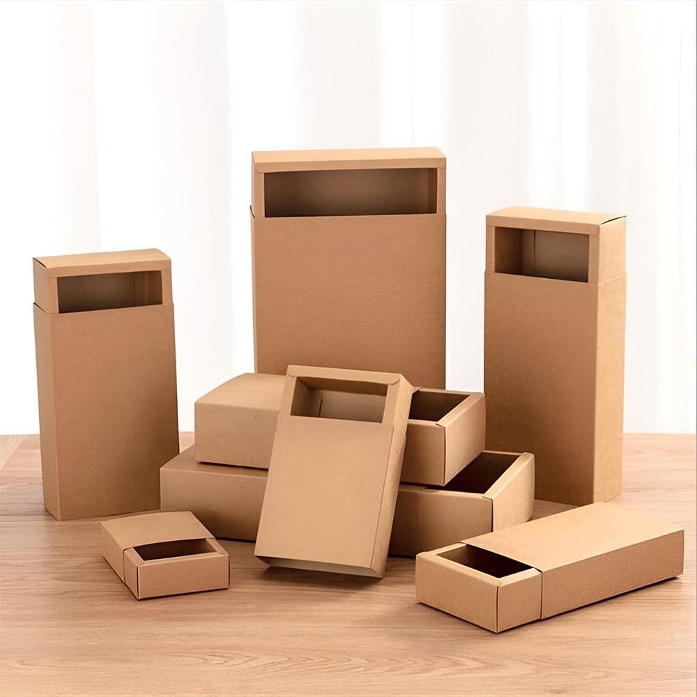 Kraft Paper Drawer Box Packaging Gift Storage Organiser Small Kraft Boxes - 27.5x20x5.5cm