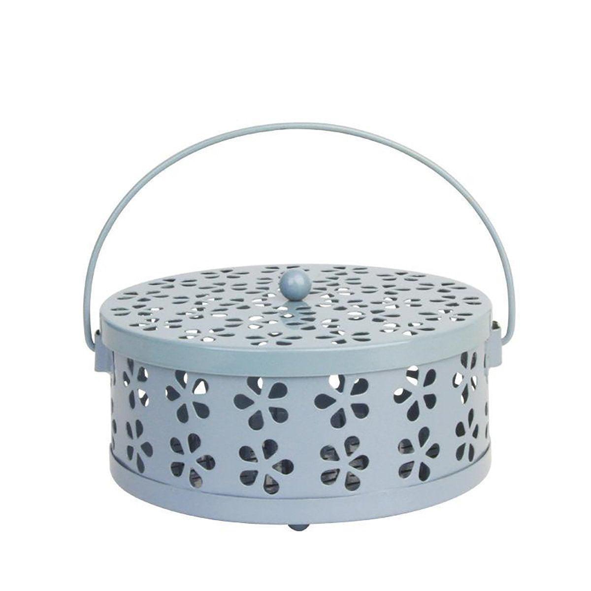 Iron Mosquito Incense Box Fireproof Tray Stand Indoor Household Incense Holder - Pink