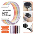 20mm Nylon Braided Sport Loop Velcro Watch Band Strap Compatible Replacement - Black