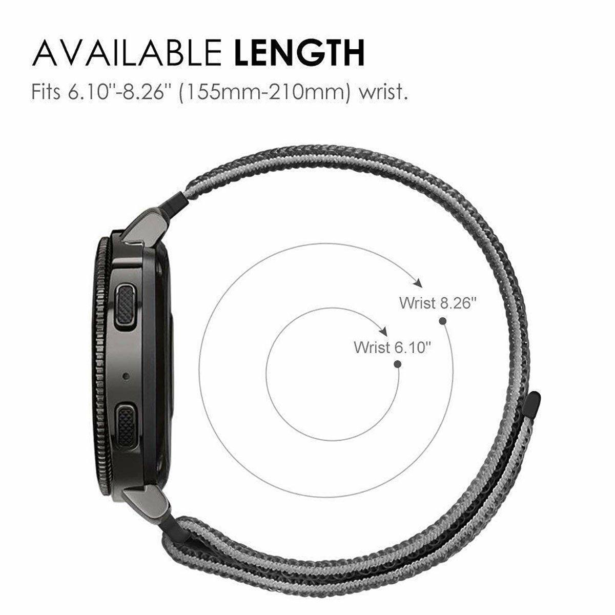 20mm Nylon Braided Sport Loop Velcro Watch Band Strap Compatible Replacement - Red-Black