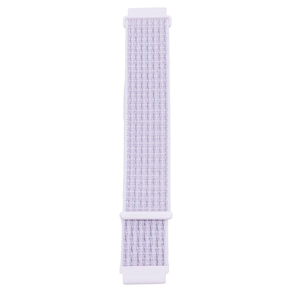 20mm Nylon Braided Sport Loop Velcro Watch Band Strap Compatible Replacement - White