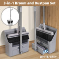 3 in1 Broom Set for Winnowing Brushing Handheld Cleaning Tool Home Kitchen Floor - White