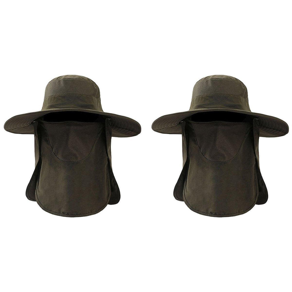 2PCS Outdoor Fisherman Hat Men Women Sun Protection Fishing Cap Bucket Hat - Pink